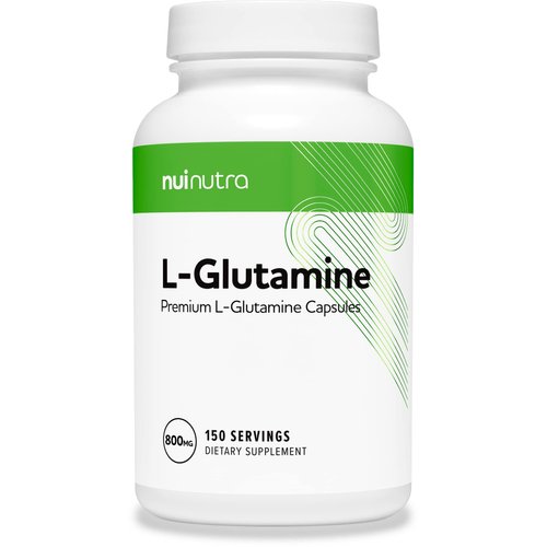 NUI NUTRA L-Glutamine Capsules Supplement 800mg Per Serving, 150 Capsules - Amino Acid to Promote Muscle Recovery