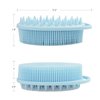 Upgrade 2 in 1 Bath and Shampoo Brush, Silicone Body Scrubber for Use in Shower, Exfoliating Body Brush, Premium Silicone Loofah, Head Scrubber, Scalp Massager/Brush, Easy to Clean (1PC Blue)