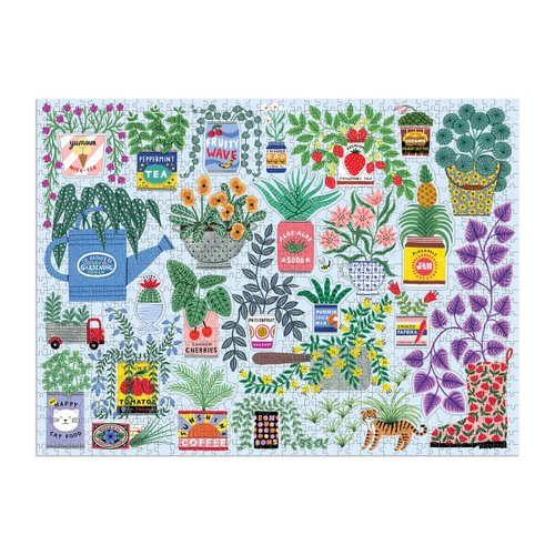 Planter Perfection 1000 Piece Puzzle with Shaped Pieces from Galison - 27” x 20” Puzzle with 20 Uniquely Shaped Pieces, Colorful Artwork, Thick & Sturdy Pieces, Challenging & Fun Activity for Adults