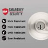 Kwikset Satin Nickel Keyed Lever Door Handle with Lock, Reversible, Pick Resistant Smartkey Security - For Front Doors and Bedrooms