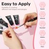 Modelones Poly Nail Gel Kit, 6 Colors Poly Extension Gel Clear Pink White with 48W Nail Lamp 3D Nail Charms Builder Slip Solution Complete Toe Nail Kit Supplies for Starter