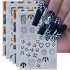 IDDFEVE Halloween Nail Art Stickers, Slivery Nail Decals, 3D Self-Adhesive Design for DIY Nail Supplies Decoration (6 Sheets)