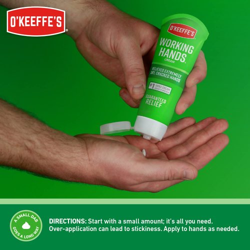 O'Keeffe's Working Hands Hand Cream, Relieves and Repairs Extremely Dry Hands, 3 oz Tube, (Pack of 1)