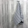Clotho 4 Pack Turkish Hand Towels for Bathroom | 100% Cotton 18 x 40 Inch | Decorative Hand Towel Set of 4 for Bath and Kitchen | Lightweight Hand Towel for Travel Hair Gym Yoga - (Silver Gray)