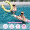 Pool Noodle Set - 2 Pack Inflatable Swimming Noodles for Adults Pool Noodles Floats Pink Yellow Curved Swimming Pool Float for Summer Vacation Sea Beach Lake Exercise Party （Flamingo & Pineapple）
