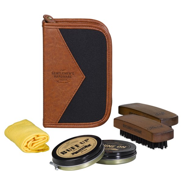 Gentlemen's Hardware Men's A Cut Above The Rest Complete Shoe Shine Kit, Charcoal, 0