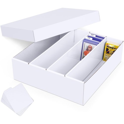 Leyzan Trading Card Storage Box, 3200 Count Cardboard Storage Box with Divider for Sports, Tcg, Mtg Card(1 Pack)