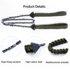 Sucrain Pocket Chainsaw with Paracord Handle, Folding Chain Hand Saw, Emergency Outdoor Survival Gear for Camping, Hunting, Hiking, Cutting Wood & Tree (Army Green, 11 Teeth, 24'' Long)