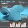 Neck Stretcher Cervical Traction, FSA HSA Eligible, Neck and Shoulder Relaxer for Pain Relief, Ergonomic Neck Pillow, Neck Hump Corrector, Cervical Spine Alignment, Neck Curve Corrector (Light Blue)