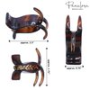 Parcelona French Small Three Teeth Tortoise Brown Shell Pony Fish Style Strong Grip Jaw Hair Claw Clip Clamp - 3/4 Inch