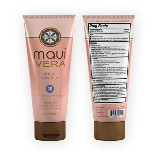 Reef Friendly Mineral Sunscreen SPF 30 Infused with Lavender & Peppermint 80 Min. Water Resistant