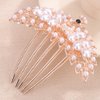 Chargances Bridal Faux Pearl Hair Comb Long Teeth Hair Side Combs Luxury French Hair Comb Wedding Hair Accessories for Women