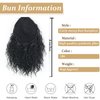 SCENTW Messy Bun Hair Piece 8inch Loose Curls Bun Hair Extensions Yaki Texture Short Curly Drawstring Ponytail Extensions Synthetic Hair Bun Hairpiece for Women