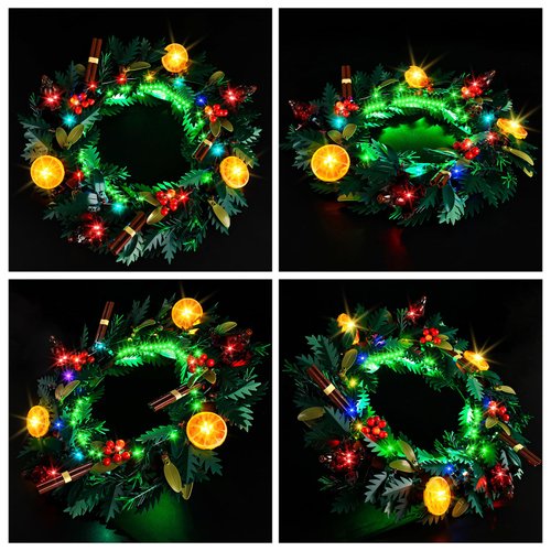 Kyglaring LED Lighting Kit for Lego Icons Wreath Model Set, Compatible with Lego 10340（NO Lego Sets）