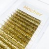 HAICHER Colored Lash Extensions CC Curl 9-18mm Mixed Lash Trays, Holographic Lash Tinsel for Eyelash Extension (Gold, Volume)