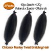 Springy Afro Twist Hair Color 2 Darke Brown Kinky Braiding Hair Extensions for Passion Twist Hair #2 Spring Twist Hair for Soft Locs 16 Inch 3 Packs Marley Twist Braiding Hair