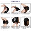 Qlenkay Baseball Cap with Hair Extensions Straight Short Bob Hairstyle Adjustable Removable Wig Hat 14inch for Woman Girl Medium Brown