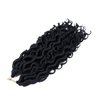 LIYATE Goddess Locs Crochet Hair 12 Inch 6 Packs Faux Locs Crochet Hair for Black Women Pre Looped Soft River Locs Crochet Braids with Curly Hair Bohemian Hippie Locs Synthetic Hair Extensions(1B)