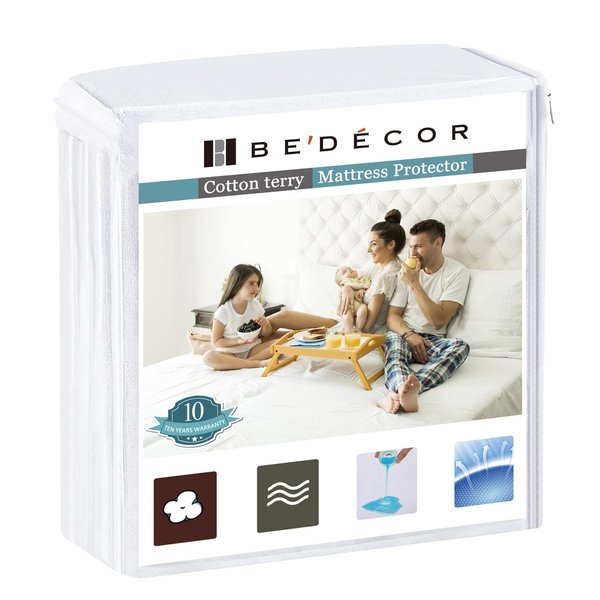 Bedecor Twin Mattress Protector Waterproof Kids Pee Bed Wetting Potty Training Noiseless Cotton Terry Soft Breathable Deep Pocket Mattress Cover Fitted Washable for 9-18 inch Mattress