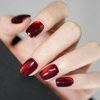 Red Cat Eye Press on Nails Short Square Fake Nails Full Cover Shiny Acrylic Nails Glitter False Nails Artificial Stick on Nails for Women Manicure Decorations 24Pcs