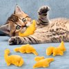 MALLMALL6 Catnip Toys for Cat - 5Pcs Dino Nuggets Cat Toys, Dinosaur Chicken Nugget Catmint Interactive Gift for Indoor Cats, Plush Golden Cat Supplies, Chew Cat Toy Set, Cute Pet Gifts for Cat Lover