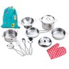 Yellora Play Pots and Pans Sets for Kids, Stainless Steel Cookware Toys Gift Set for Christmas, Pretend Play Kitchen Accessories, Role Play Educational Toys for Kids Toddlers Boys Girls