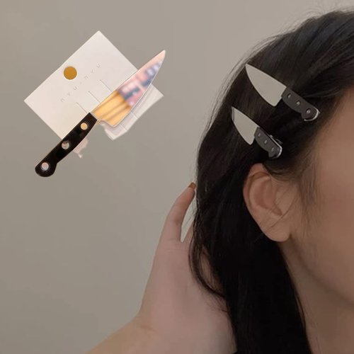 2pcs Mini Knife Hair Clip Acrylic Cosplay Halloween Party Hair Accessoriesfor Women Girls Women&#39;s...