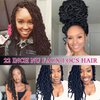 Youngther 22 inch New Faux Locs Crochet Hair 6 Packs Most Natural New Soft Locs Crochet Hair Curly Wavy Synthetic Hair Hair Extensions (22inch-1B#)