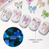 40Pcs Butterfly Nail Charms 3D Mix Color Aurora Butterfly Nail Charms Cute Glitter Rhinestones Nail Art Supplies Clear Colorful Butterfly Nail Jewelry Resin Mold Crafts Design for Women Girls Acrylic