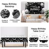 Silver and Black Birthday Decorations for Men Women Boys Girls 80 PCS White Black and Silver Party Decorations Happy Birthday Backdrop Banner Confetti Star White Silver Black Balloon Arch Tablecloth