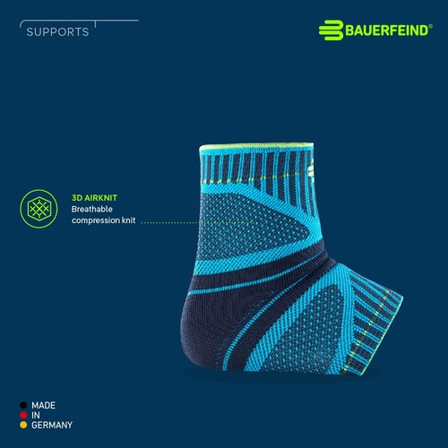 Bauerfeind Sports Ankle Support Dynamic - Ankle Compression Sleeve for Freedom of Movement - 3D AirKnit Fabric for Breathability - Premium Quality & Washable (M, Black)