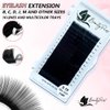 BeautyPros Professional Eyelash Extension Kit – Curl B,C,D,J & M - Volume Lash Extensions - Eyelash Extensions Supplies Mix Tray (8-16mm) - 0.03,0.05,0.07,0.015, 0.20mm Thickness -Black (D-Curl - 0.20mm)