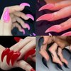 100 Pcs Medium Stiletto Press on Nails Kit,Soft Gel Pre-Shaped Acrylic Nail Tips Eagle Claw Designs Glue on Nail Glossy Extension Tips Manicure Home DIY 10 Sizes Gelly Tips