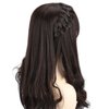 DIGUAN Hollow out wide braid with thin braid Synthetic Hair Braided Headband Hairpiece for Women (Dark Chocolate, Wide)