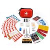 Mini First Aid Kit, 100 Pieces Water-Resistant Hard Shell Small Case - Perfect for Travel, Outdoor, Home, Office, Camping, Hiking, Car (Red)