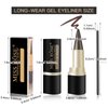 LOKFAR 2 Pcs Gel Eyeliner Set, Cream Eyeliner Tool Smudge Proof and Waterproof Eyeliner Pencil Matte Brown Eye-liner Pencil Tattoo Eyeliner Pen Eyeliner Gel Stick Makeup Eye-liners for Women (Brown)