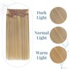 RUNATURE Clip in Hair Extensions Honey Blonde Real Human Hair Clip in Extensions for Women Highlight Clip in Real Hair Extensions Full Head Short Extensions 12 Inch 80g 7Pcs