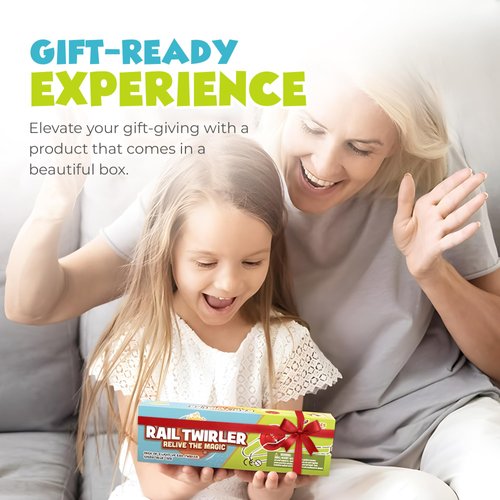 Retro Magic Rail Twirler - 3 Pack - Light Up Magnetic Stocking Stuffers For Kids - Sensory Toy With Spinning Wheel and Flashing LEDs | Rail Twister Vintage Fidget Toy for Adults & Children | 3 Colors