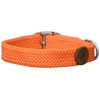 Mendota Pet Double Braid Collar - Satin Nickel - Dog Collar - Made in The USA - Orange, 9/16 in x 12 in Junior