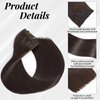 Dark Brown Clip in Hair Extensions Real Human Hair 18Inch Brazilian Remy Human Hair for Women Straight Clip ins Natural Soft Double Weft Extensions for Woman 120g 7pcs 16clips One Pack