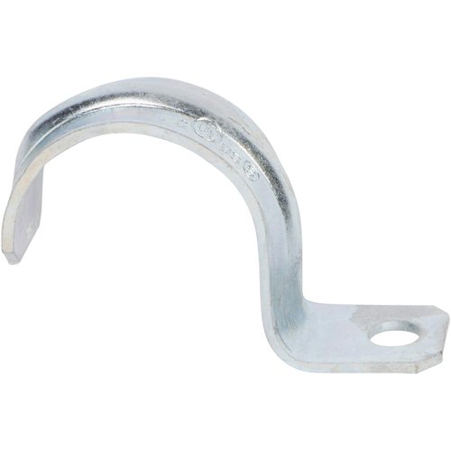 Morris Products EMT Pipe Strap – 1 Hole – 1-1/4 Inch - Secures EMT Conduit - Zinc-Plated Steel - Reinforced Rib, Hole – Snap-On Installation - 25 Pieces, (19403)