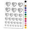 Heart Shaped Basketball Sports Temporary Tattoo Water Resistant Fake Body Art Set Collection - Black (One Sheet)