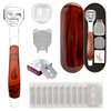 14Pack Pedicure Callus Shaver Set - Stainless Steel Foot File Callus Remover with 10pcs Blades and Wood Handle, Professional Heel Scraper Foot File for Feet Care and Dead Skin