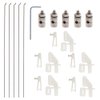 AONTOKY 5 Sets Nylon Control Horns + Steel PushRods + Pushrod Connector Linkage Stopper Parts for RC Airplane Model Aircraft
