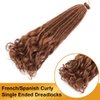 Aguacor Loose Wave Dreadlocks Synthetic French Curly Single Ended Dreadlock Extensions 24inches 10 Strands Thin Soft Spanish Curly SE Dreadlock Extensions for Women (10 Strands, 30#)