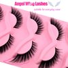Fox Eye Lashes Wispy Eyelashes 18mm Cat-Eye Lashes Angel Wing Lashes Faux Mink False Eyelashes Natural Look 5 Pairs pack(XF05)