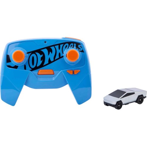 Hot Wheels Toy Car RC, Remote-Control Tesla Cybertruck in 1:64 Scale, On- or Off-Track Play, Includes Controller & Adapter