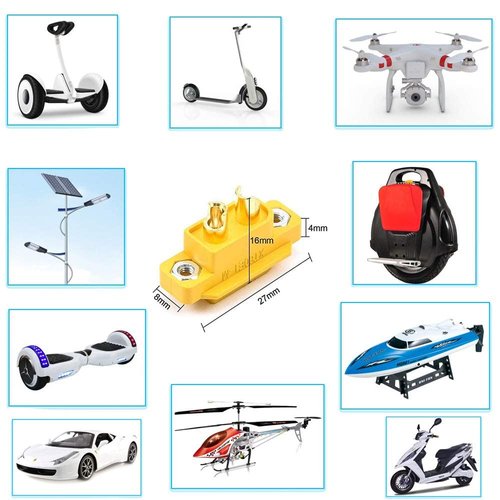 Amass 10 Pcs XT60E-M Mountable XT60 Male Plug Connector for RC Models Multicopter … …