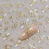 Gilded Small Flower Stickers for Nail - 3D Relief Designs Nail Art Stickers Three-Dimensional Glossy Hot Stamping Small Flower Nail Stickers for Nail Decor Exquisite Nail Decals Accessories