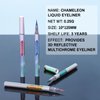 UCANBE Chameleon Liquid Eyeliner - Green Cyan Blue, Multi-Chrome Metallic Shift Eyeliner, Waterproof Glitter Eyeliner with Soft Fine Tip for Multi-Dimensional Eye Looks